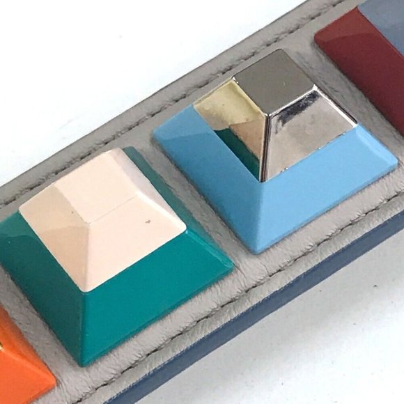 FENDI Strap you Studs Shoulder strap Leather Multicolore - Picture 15 of 16